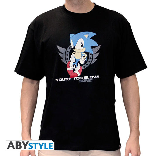 T-shirt Sonic the Hedgehog : Too Slow (Noir) Taille L