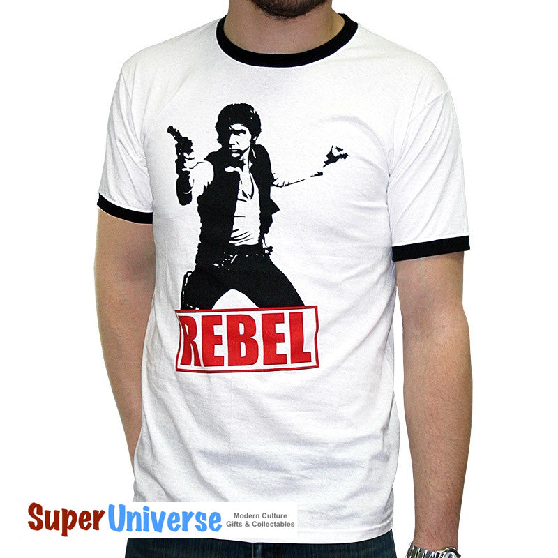 T-shirt Star Wars : Han Solo Rebel (Blanc)